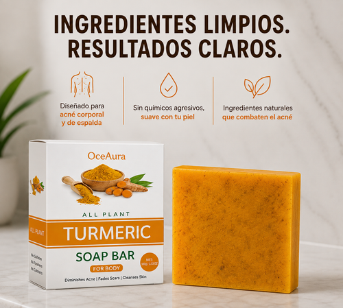 Pastilla de Jabón de Cúrcuma KINESIA · Piel Limpia sin Acné